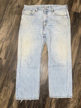 Levi's 505 Regular Fit Straight Leg Light Wash Denim Jeans Men's Size